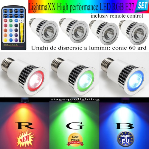 LightmaXX High performance LED RGB E27 SET LightmaXX High performance LED RGB E27 SET